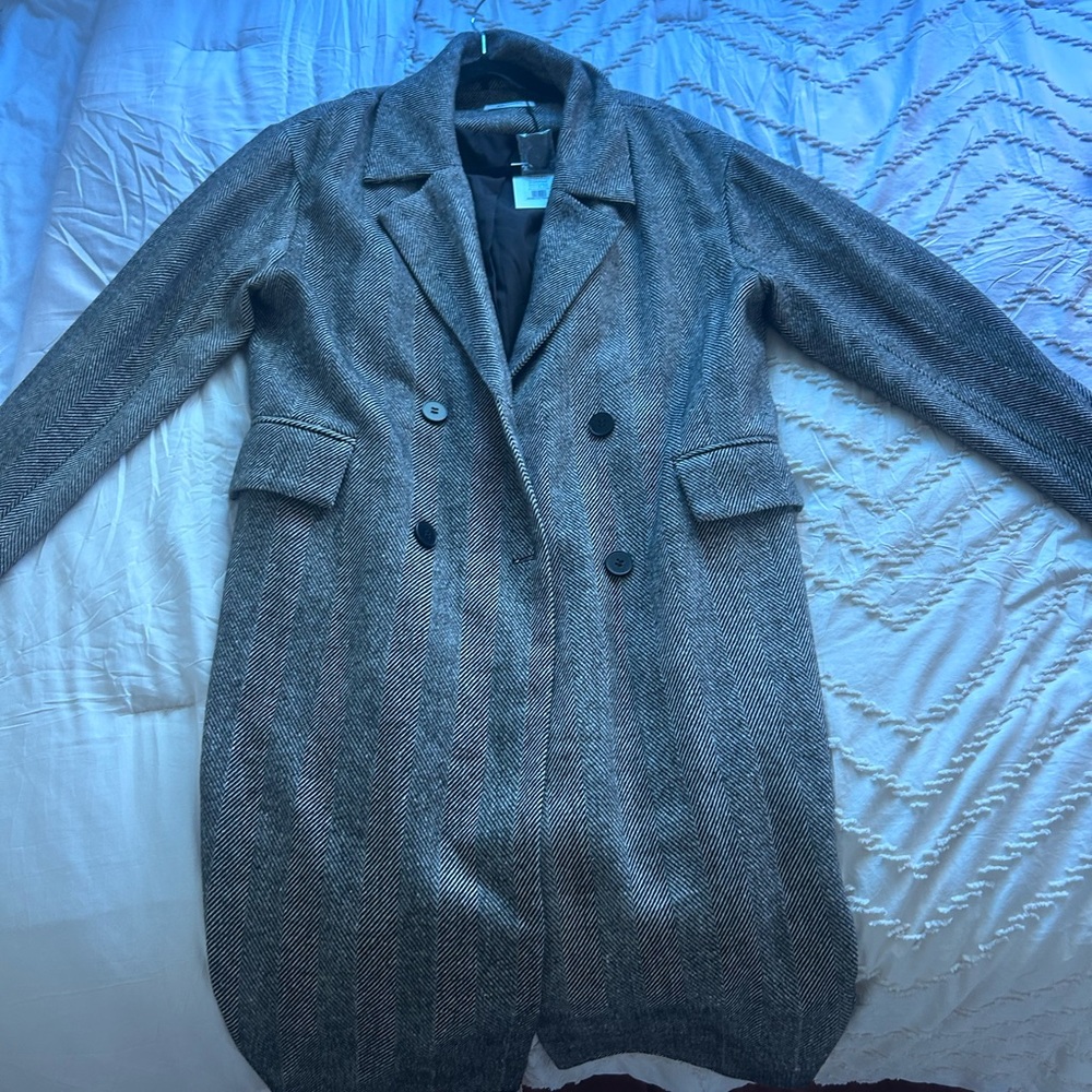 Showpo Charcoal Double-Breasted Trench Coat